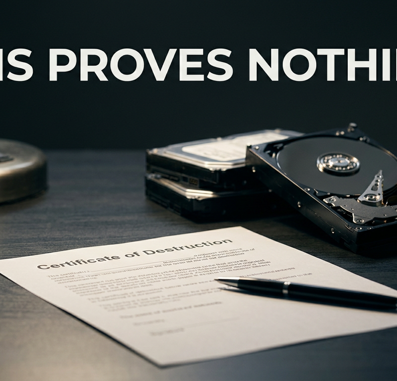 Data Destruction Standards Certificate Of Destruction