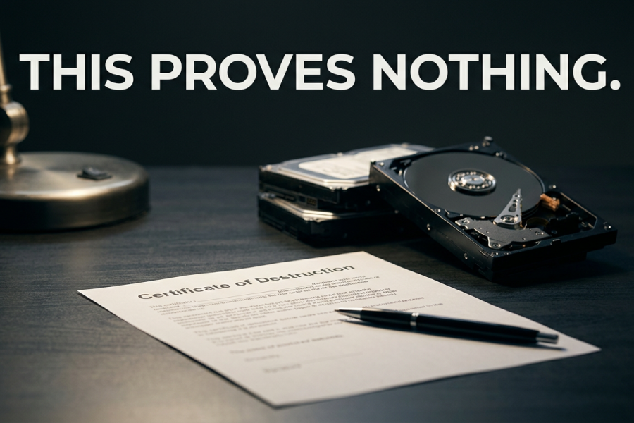 Data Destruction Standards Certificate Of Destruction