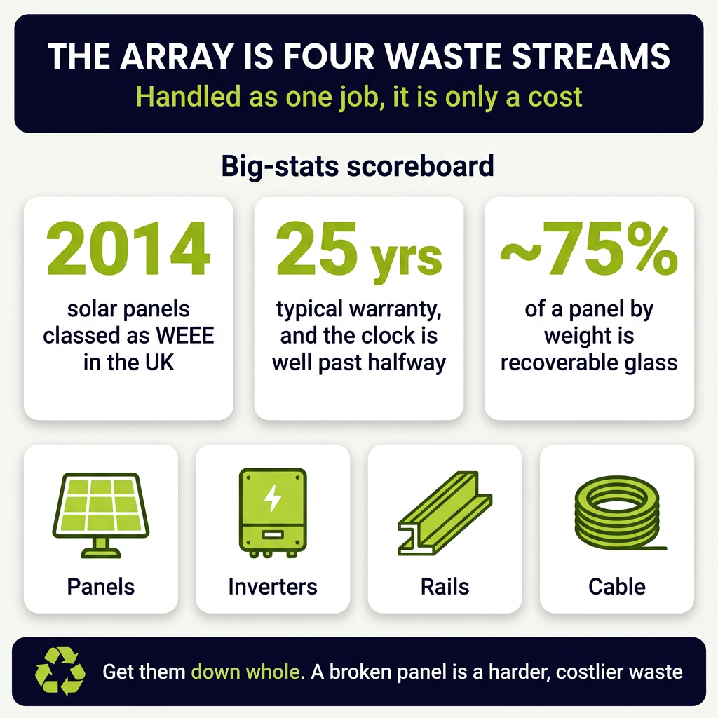 Solar Panel Array Four Waste Streams and Recycling Stats