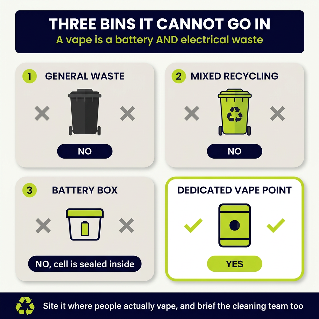 Dedicated Vape Recycling Points vs Incorrect Disposal Bins